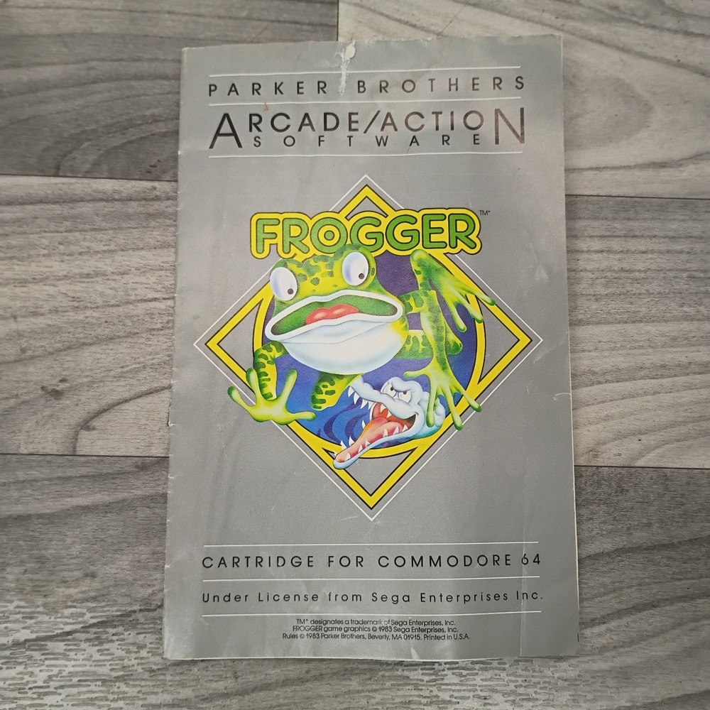 Frogger Parker Brothers Commodore 64/128 C64 Game Cartridge Manual Book 1983